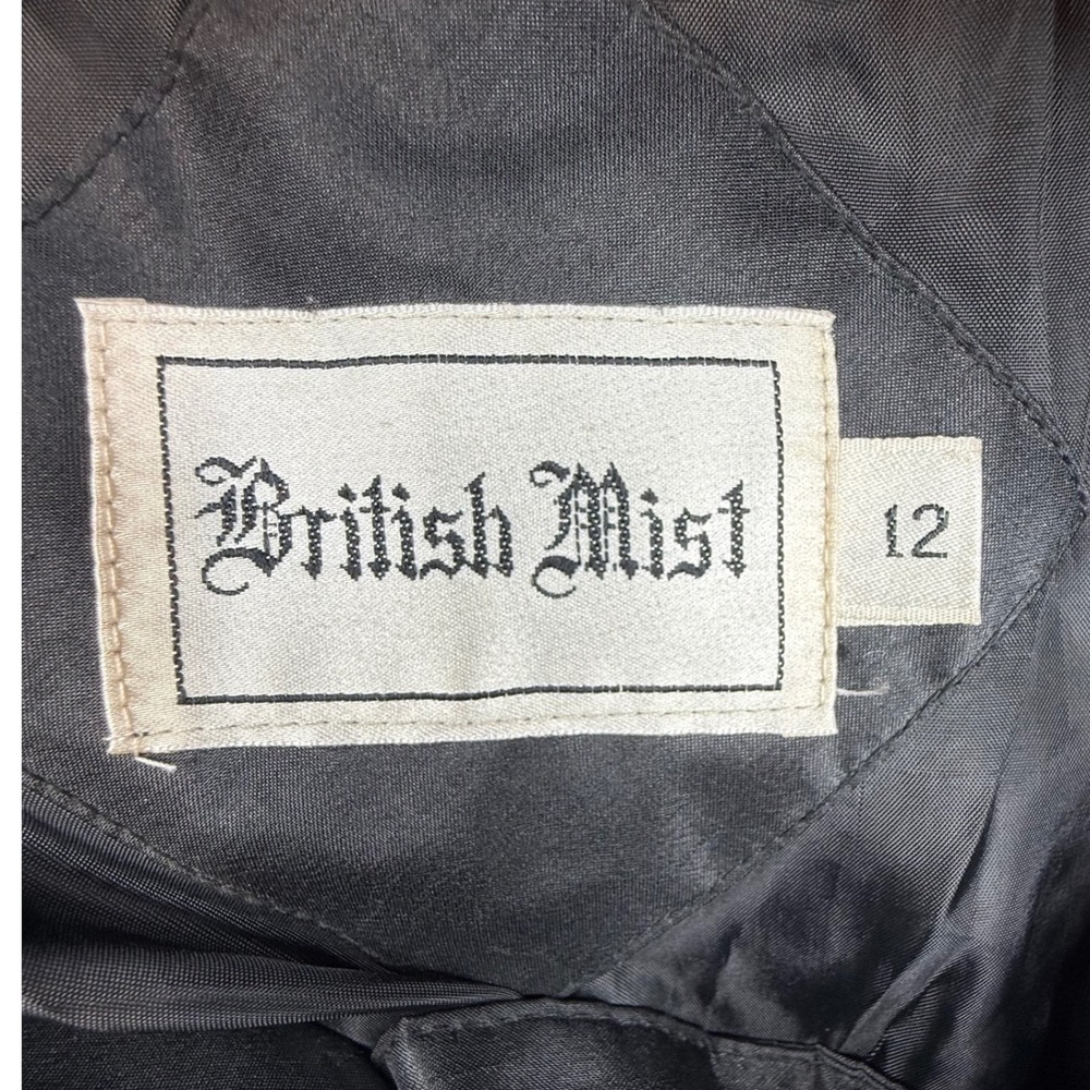 British Mist Women's Black Full Length Raincoat Jacket Size 12 - Picture 2 of 10
